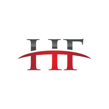 İlk harf Hf red swoosh logo logo swoosh