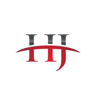 İlk harf Hj red swoosh logo logo swoosh
