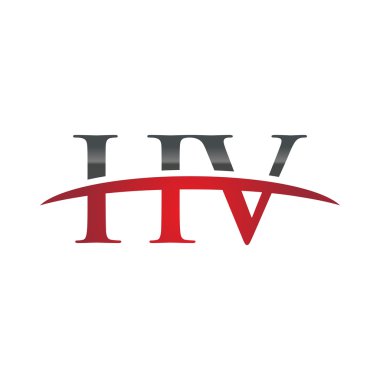 İlk harf Hv red swoosh logo logo swoosh