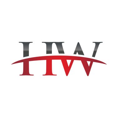 İlk harf Hw red swoosh logo logo swoosh