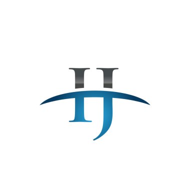 İlk harf LJ i mavi swoosh logo logo swoosh