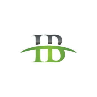 İlk harf IB yeşil swoosh logo logo swoosh