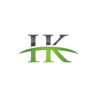 İlk harf IK yeşil swoosh logo logo swoosh