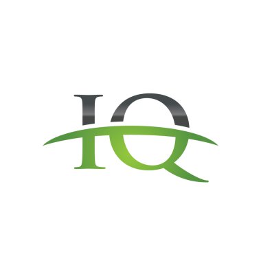 İlk harf IQ yeşil swoosh logo logo swoosh