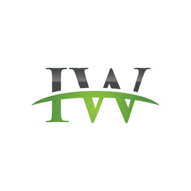 İlk harf IW yeşil swoosh logo logo swoosh