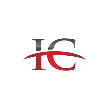 İlk harf IC red swoosh logo logo swoosh