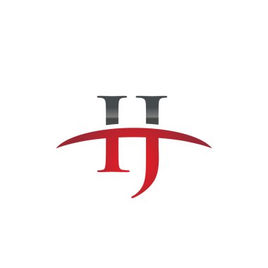 İlk harf LJ i red swoosh logo logo swoosh