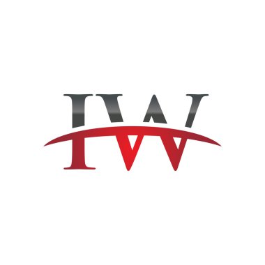 İlk harf IW red swoosh logo logo swoosh