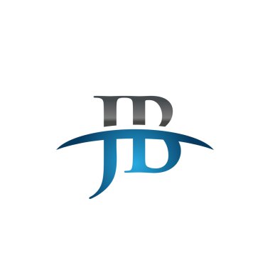 İlk harf Jb mavi swoosh logo logo swoosh