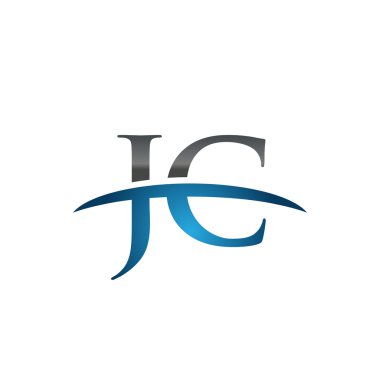İlk harf Jc mavi swoosh logo logo swoosh