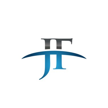 İlk harf Jf mavi swoosh logo logo swoosh