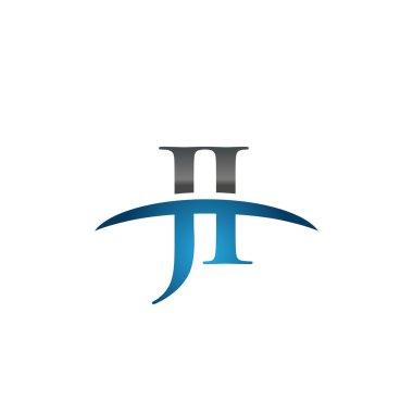 İlk harf Ji mavi swoosh logo logo swoosh