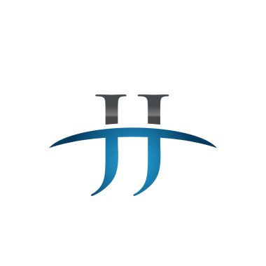 İlk harf Jj mavi swoosh logo logo swoosh
