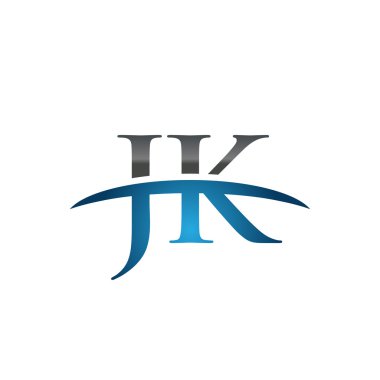 İlk harf Jk mavi swoosh logo logo swoosh