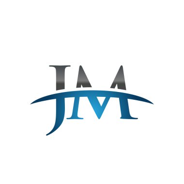 İlk harf Jm mavi swoosh logo logo swoosh
