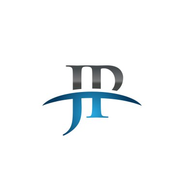 İlk harf Jp mavi swoosh logo logo swoosh