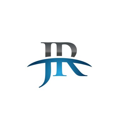 İlk harf Jr mavi swoosh logo logo swoosh