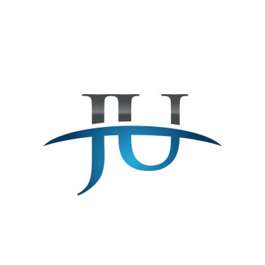 İlk harf Ju mavi swoosh logo logo swoosh