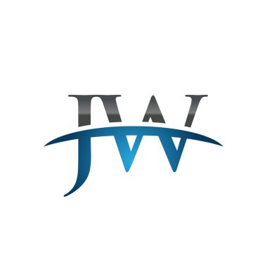 İlk harf Jw mavi swoosh logo logo swoosh