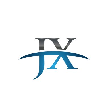 İlk harf Jx mavi swoosh logo logo swoosh