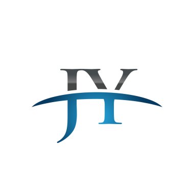 İlk harf Jy mavi swoosh logo logo swoosh