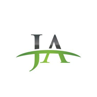 İlk harf Ja yeşil swoosh logo logo swoosh