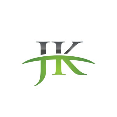 İlk harf Jk yeşil swoosh logo logo swoosh