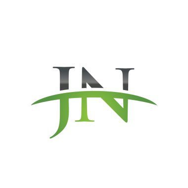 İlk harf Jn yeşil swoosh logo logo swoosh