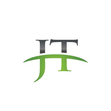 İlk harf Jt yeşil swoosh logo logo swoosh