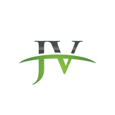 İlk harf Jv yeşil swoosh logo logo swoosh