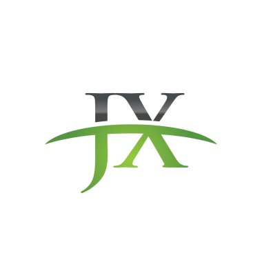 İlk harf Jx yeşil swoosh logo logo swoosh