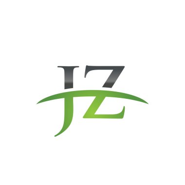 İlk harf Jz yeşil swoosh logo logo swoosh