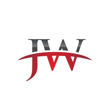 İlk harf Jw red swoosh logo logo swoosh