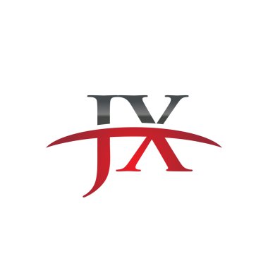 İlk harf Jx red swoosh logo logo swoosh