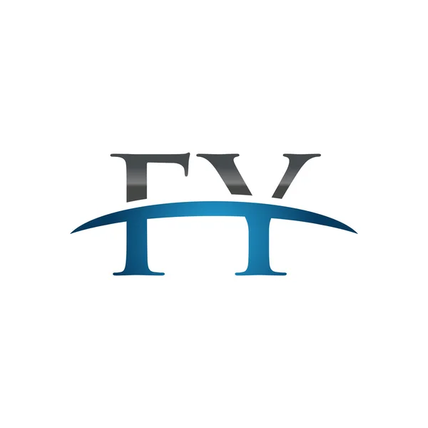 Початкова літера FY синій флеш логотип флеш логотип — стоковий вектор