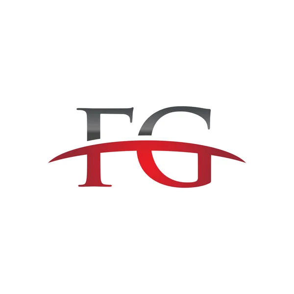 Anfangsbuchstabe fg rot swoosh logo swoosh logo — Stockvektor