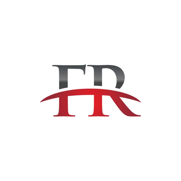Carta inicial FR logotipo swoosh vermelho logotipo swoosh —  Vetores de Stock