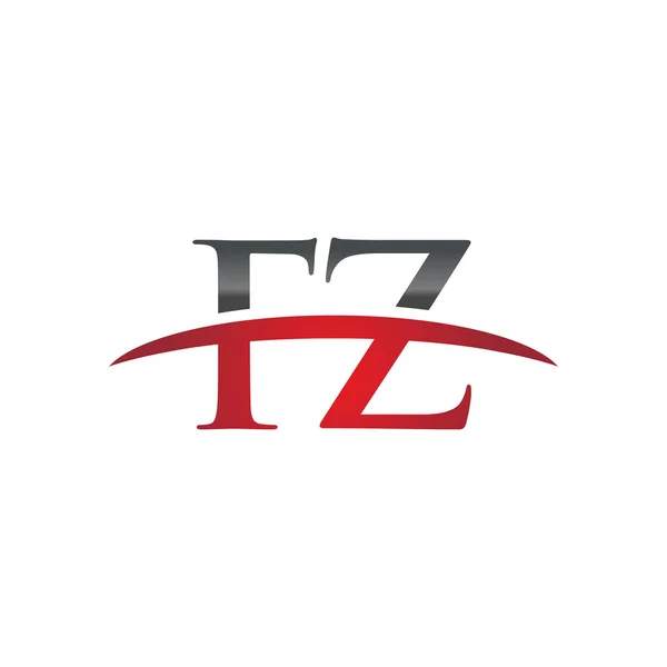 Eerste brief Fz rood swoosh logo swoosh logo — Stockvector