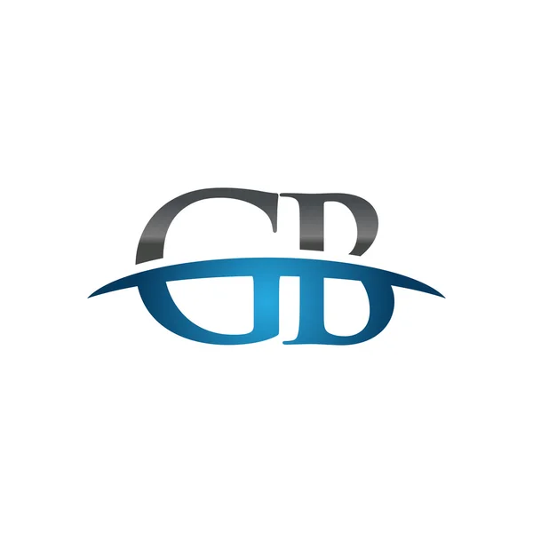 Anfangsbuchstabe gb blue swoosh logo swoosh logo — Stockvektor