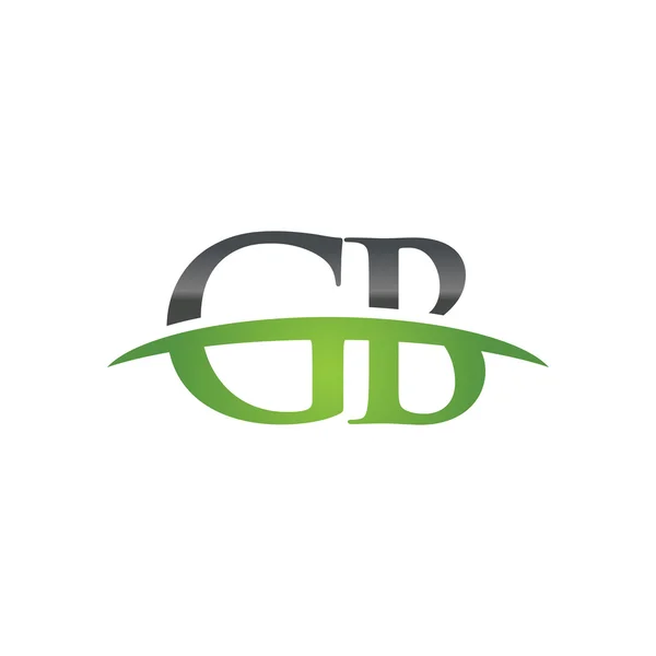 Anfangsbuchstabe gb green swoosh logo swoosh logo — Stockvektor