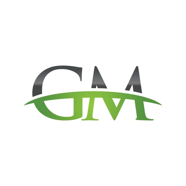 Anfangsbuchstabe gm green swoosh logo swoosh logo — Stockvektor