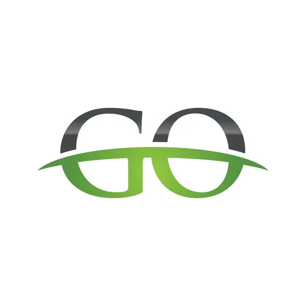 Anfangsbuchstabe go green swoosh logo swoosh logo — Stockvektor