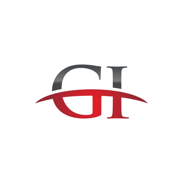 Initial letter GI red swoosh logo swoosh logo — Stock Vector