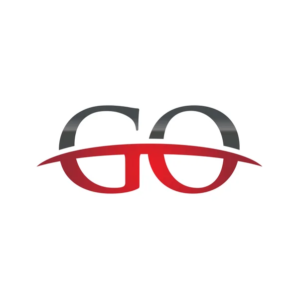 Anfangsbuchstaben gehen rot swoosh logo swoosh logo — Stockvektor