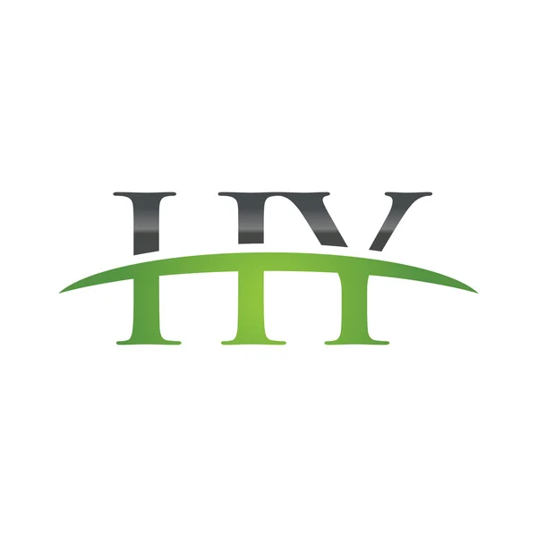 Lettre initiale HY vert logo swoosh logo swoosh — Image vectorielle