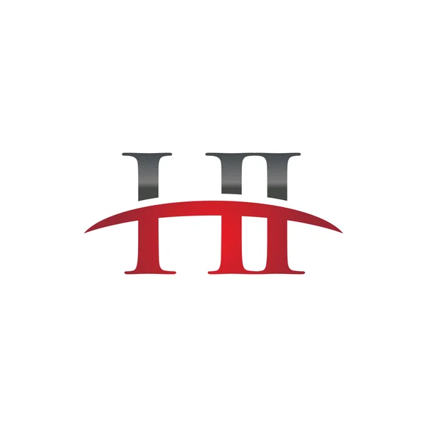 Initial letter HI red swoosh logo swoosh logo — Stock Vector
