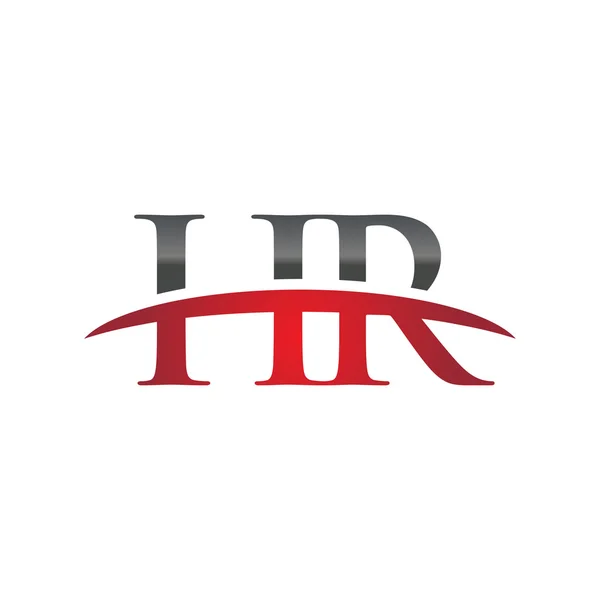 Lettera iniziale HR logo swoosh rosso logo swoosh — Vettoriale Stock