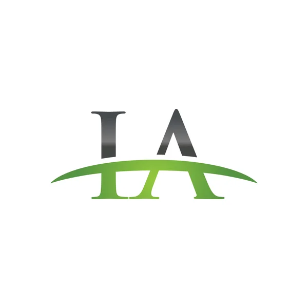 Initial letter IA green swoosh logo swoosh logo — Stock Vector