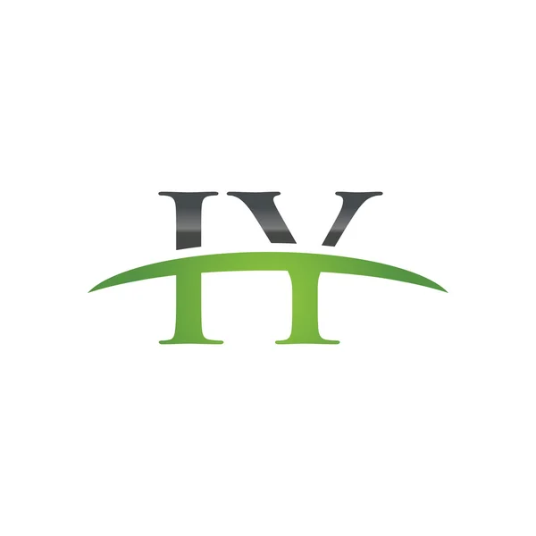 Lettre initiale IY vert logo swoosh logo swoosh — Image vectorielle