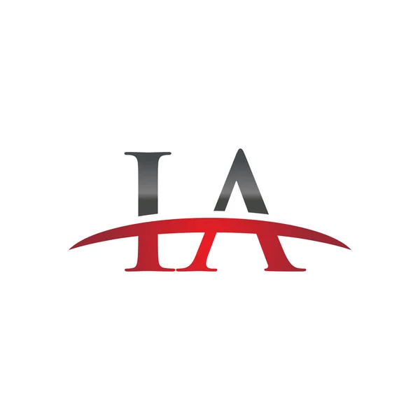 Initial letter IA red swoosh logo swoosh logo — Stock Vector